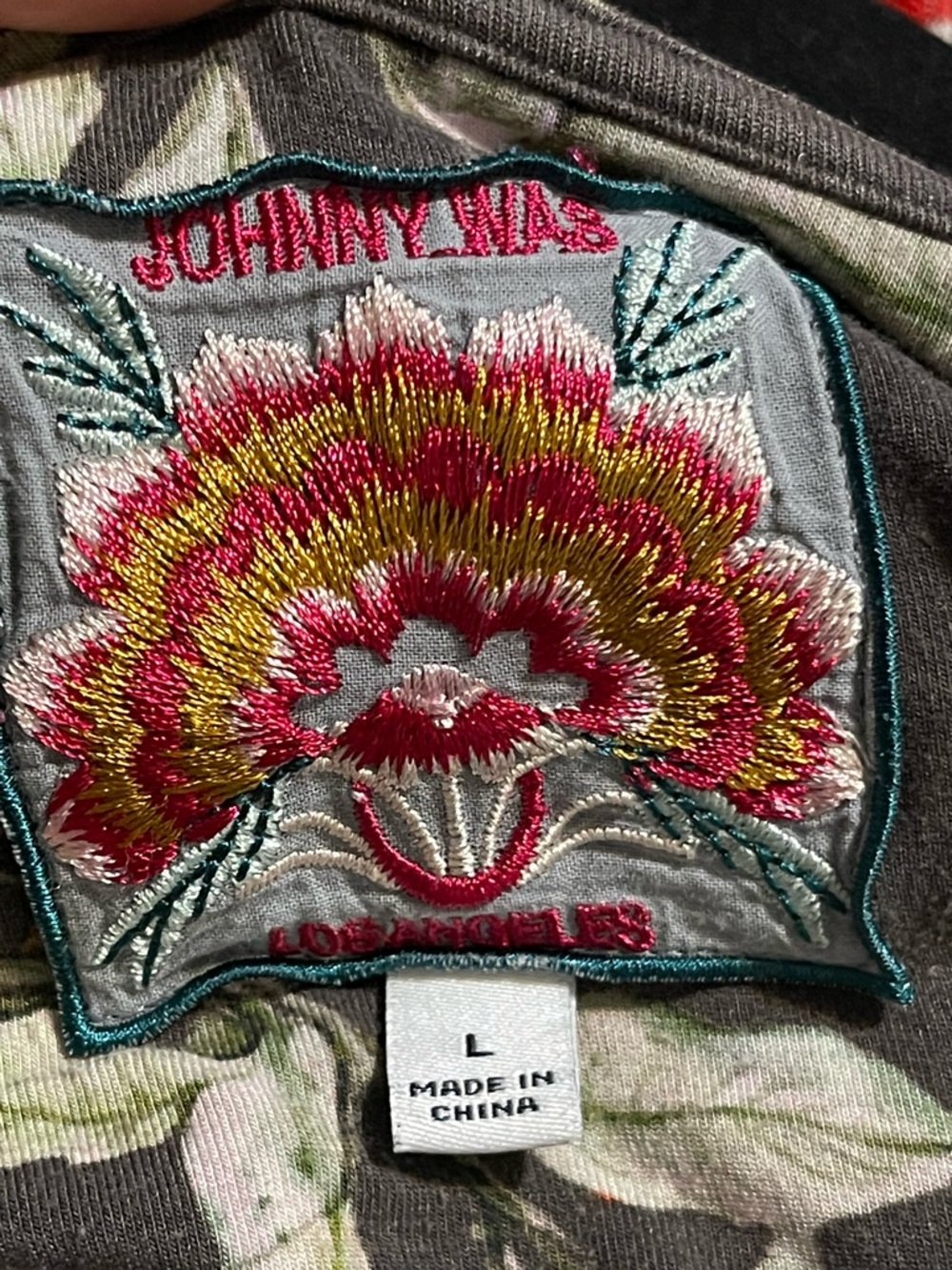 Johnny Was Ash Bird Floral Print Top Size L - Picture 16 of 16
